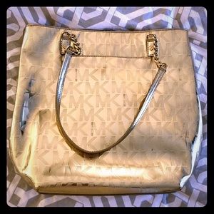 Gold Michael Kors tote